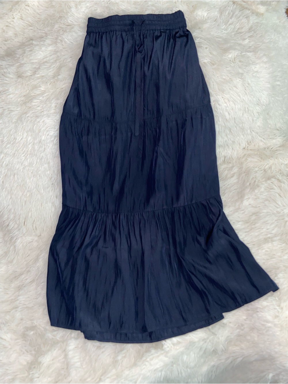 J. Jill Navy Tiered Maxi Skirt